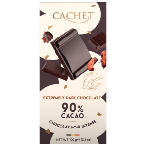 Cachet Extremely Dark Chocolate 90% Belgium 100g Bar