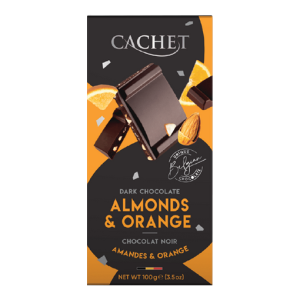 Cachet Almonds & Orange Dark Chocolate Belgium 100g Bar