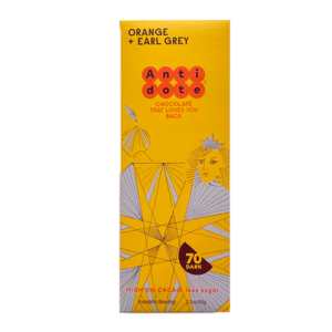 Antidote 70% Dark Chocolate Bar with Earl Grey & Orange Vegan