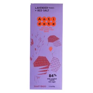 Antidote 84% Dark Chocolate Bar with Lavender + Red Salt Vegan