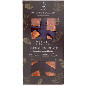 Philippe Beaulieu- 70% Dark Chocolate Nougatine Almond Brittle